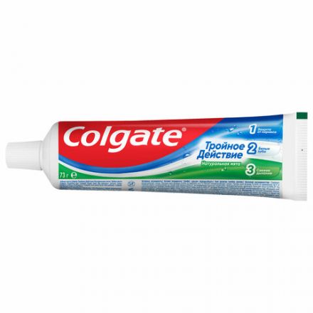 Зубная паста 50 мл COLGATE "Натуральная мята", тройное действие, с фторидом, 7891024128954