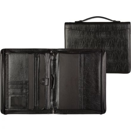 Папка деловая Алекс из искусственной кожи № 161 с ручкой черного цвета Папка деловая Алекс из искусственной кожи № 161 с ручкой черного цвета