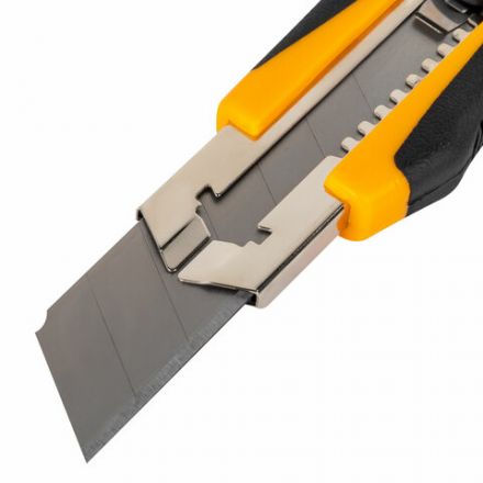 Нож универсальный мощный, 25 мм, BRAUBERG EXTRA-DL, с двумя фиксаторами, резиновые вставки, 238732