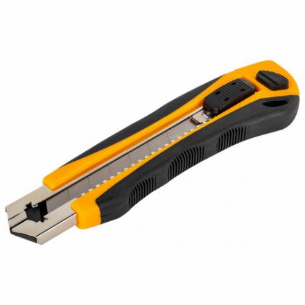 Нож универсальный мощный, 25 мм, BRAUBERG EXTRA-DL, с двумя фиксаторами, резиновые вставки, 238732