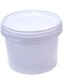 Ведро 0,55л круглое без ручки белое с белой крышкой (ПП)