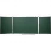 Доска магнитно-меловая 100х300 см Attache зеленая 2-створ., лак