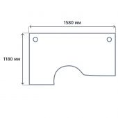 Стол KYN_0MX_ONIX-П правый П на металлокаркасе O.MP-SA-4R аттик дуб/антрац