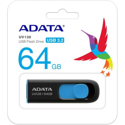 Флеш-память A-DATA UV128, 64GB, AUV128-64G-RBE