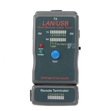 Тестер Cablexpert NCT-2, 100/1000 Base-TX,  для UTP, STP, RJ-11, LAN