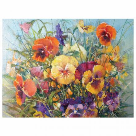 Картина стразами (алмазная мозаика) 30х40 см, ОСТРОВ СОКРОВИЩ "Букет с анютками", без подрамника, 662574 Картина стразами (алмазная мозаика) 30х40 см, ОСТРОВ СОКРОВИЩ "Букет с анютками", без подрамника, 662574