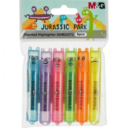 Набор текстовыделителей мини M&G JURASSIC PARK 5мм 6цв AHM22572