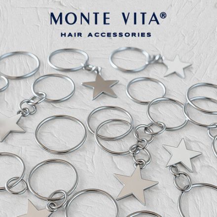 Колечки-пирсинг для волос 26 штук (12 со звездочками, 14 колечки), серебристый, MONTE VITA (МОНТЕ ВИТА), 457106