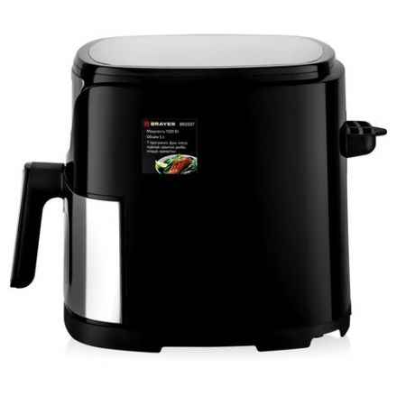Аэрогриль BRAYER BR2037, 1500 Вт, 5 л, 7 программ, таймер, сенсорное управление, нержавеющая сталь