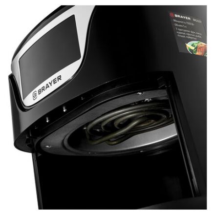 Аэрогриль BRAYER BR2037, 1500 Вт, 5 л, 7 программ, таймер, сенсорное управление, нержавеющая сталь