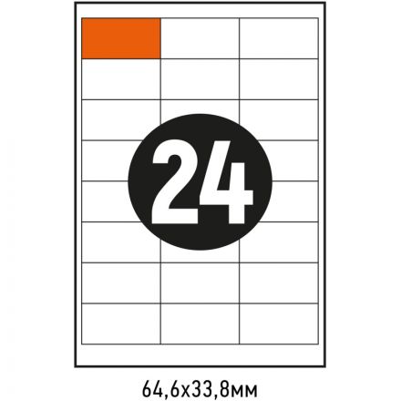 Этикетки самоклеящиеся Attache Economy 64,6х33,8 мм /24 шт.листА4 (100л./уп