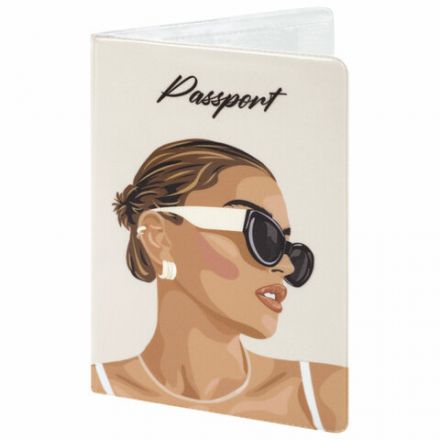 Обложка для паспорта "Cool Mix", два кармана, 10 дизайнов ассорти, цветной принт, ПВХ, STAFF, 238340