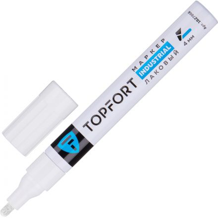 Маркер лаковый TOPFORT Industrial 4 мм белый
