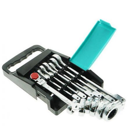 Набор ключей трещоточный механизм, шарнир 7 шт 72 зуба Sturm! 1045-04-S2