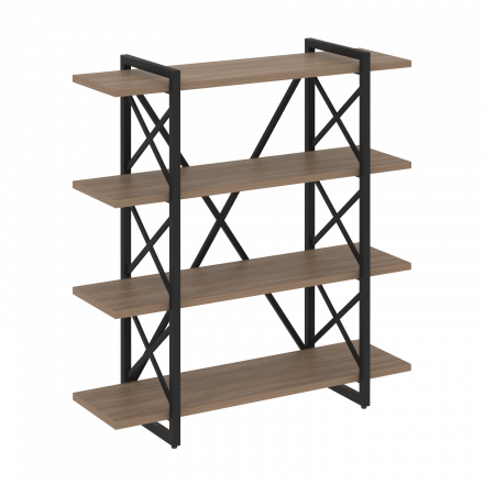 Loft Стеллаж на регулируемых опорах-4 полки VR.L-MST.O-4.8V Дуб аризона/Чёрный металл 1200*400*1280