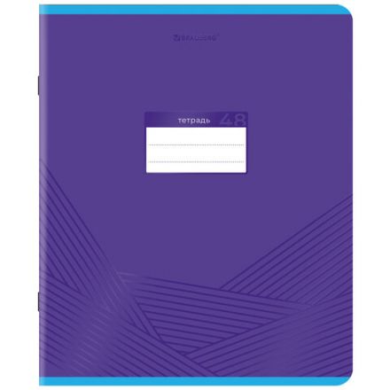 Тетрадь А5, 48 л., BRAUBERG, скоба, клетка, выборочный лак, "Классика" (микс в спайке), 404344