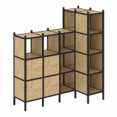 Loft Угловой внутренний стеллаж наборный VR.L-47 Тиквуд светлый/Чёрный металл 1694*862*1869