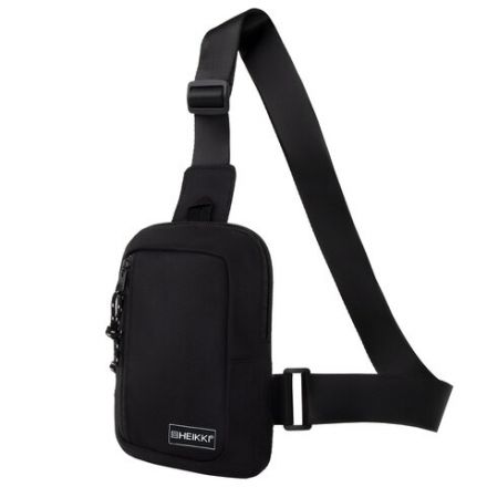 Сумка на плечо HEIKKI BLASTER (ХЕЙКИ) с карманом, черная, 20х14х5 см, 272634 Сумка на плечо HEIKKI BLASTER (ХЕЙКИ) с карманом, черная, 20х14х5 см, 272634