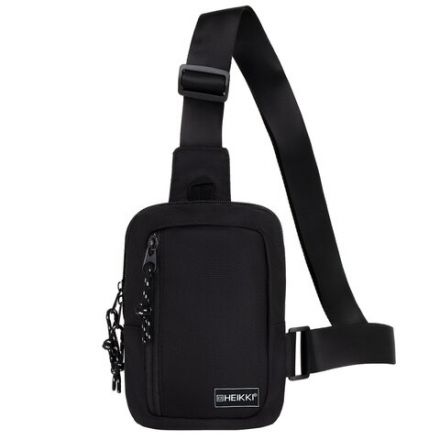 Сумка на плечо HEIKKI BLASTER (ХЕЙКИ) с карманом, черная, 20х14х5 см, 272634 Сумка на плечо HEIKKI BLASTER (ХЕЙКИ) с карманом, черная, 20х14х5 см, 272634