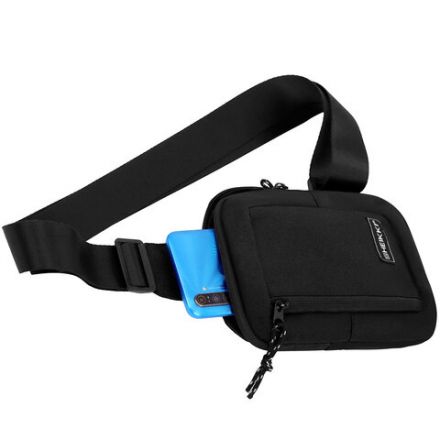 Сумка на плечо HEIKKI BLASTER (ХЕЙКИ) с карманом, черная, 20х14х5 см, 272634 Сумка на плечо HEIKKI BLASTER (ХЕЙКИ) с карманом, черная, 20х14х5 см, 272634