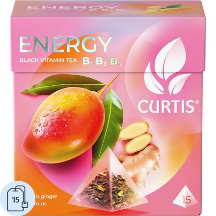 Чай Curtis черный Energy,ароматизированный,средний лист, 15шт/уп