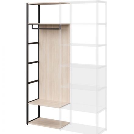 Шкаф приставной гардеробный K-Loft 241H029 645х400х2105 дуб сканд/черный