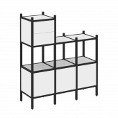 Loft Прямой стеллаж наборный VR.L-13 Белый бриллиант/Чёрный металл 1278*446*1458 Loft Прямой стеллаж наборный VR.L-13 Белый бриллиант/Чёрный металл 1278*446*1458