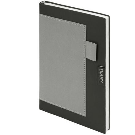 Ежедневник в наборе с ручкой А5, 144x210 мм, BRAUBERG "Style" под кожу, 160 листов, черный, 116860