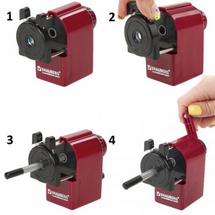 Точилка механическая BRAUBERG "JET", металлический механизм, черный/бордовый, 222517 Точилка механическая BRAUBERG "JET", металлический механизм, черный/бордовый, 222517