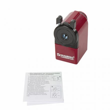 Точилка механическая BRAUBERG "JET", металлический механизм, черный/бордовый, 222517 Точилка механическая BRAUBERG "JET", металлический механизм, черный/бордовый, 222517