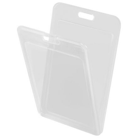 Бейдж вертикальный (85х54 мм) на 2 карты, с лентой 45 см, ЗАЩИТА ОТ ВЛАГИ И ПЫЛИ, BRAUBERG EXTRA, 238827