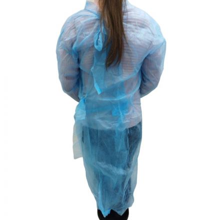 Халат н/с, на завязк, рук.рез, дл.140 см, XXL,пл.25,гол, 10 шт/уп