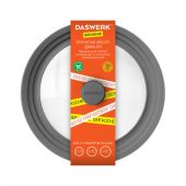 Крышка для любой сковороды и кастрюли универсальная 3 размера (24-26-28 см) серая, DASWERK (ДАСВЕРК), 607591