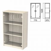Шкаф закрытый со стеклом "Арго", 770х370х1220 мм, ясень шимо (КОМПЛЕКТ)