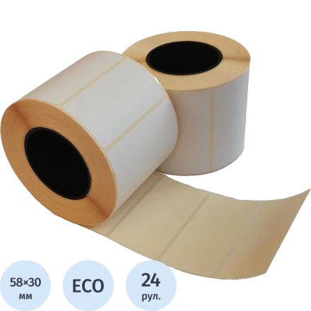 Термоэтикетки Новотрейд 58х30 мм Eco без печати (24 рулона по 900 этикеток) Термоэтикетки Новотрейд 58х30 мм Eco без печати (24 рулона по 900 этикеток)