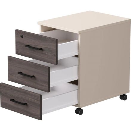 Тумба мобильная EVO 254T001GU/GU/DK 406х540х608 Кашемир/Кашемир/Дуб Пасад