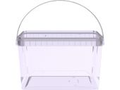 Ведро 2л. прямоугольное, с бесцветной крышкой, с ручкой пластик  бесцветное