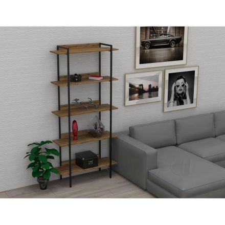 Стеллаж TI_Комус раздвижной Онега-9, 5 полок, 904х1950мм, дуб вотан