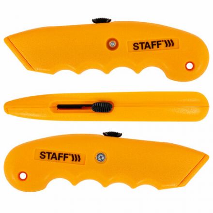 Нож универсальный мощный STAFF PRO, автофиксатор с 3 положениями, ABS-пластик, 238733