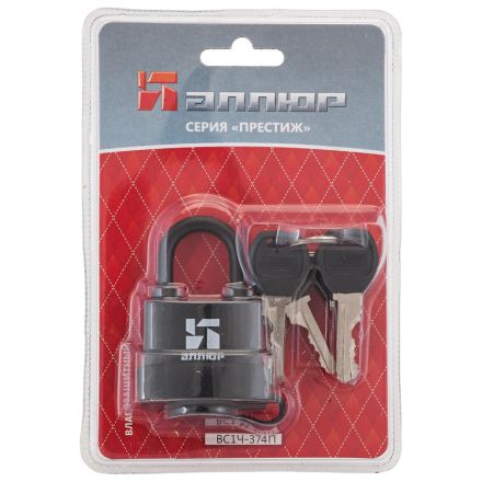 Замок навесной УЗК Аллюр ВС1Ч-374П KA (47xd=6,5) чуг.чер(тип1/1сер/вл/з/3к)