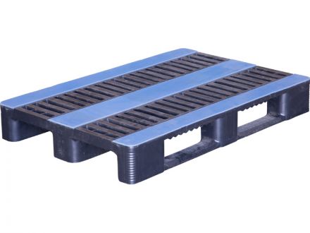 Паллет перфорированный 1200х800х160 anti-slip на 3 полозьях усиленный