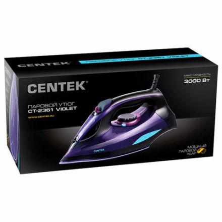 Утюг CENTEK CT-2361, 3000 Вт, керамическое покрытие, антикапля, антинакипь, фиолетовый, CT-2361 VIOLET