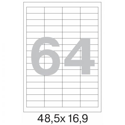 Этикетки самоклеящиеся ProMega label basic 48.5x16.9 мм A4 64 штуки на листе белые (100 листов в упаковке)