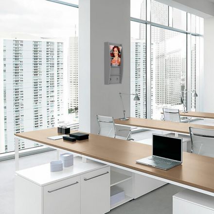 Лоток настенный односекционный Комус Штиль 3 отделения А4 верт. серый Лоток настенный односекционный Комус Штиль 3 отделения А4 верт. серый