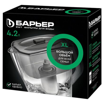Кувшин-фильтр для очистки воды БАРЬЕР "Гранд Neo", 4,2 л, со сменной кассетой, ультрамарин, В011Р00
