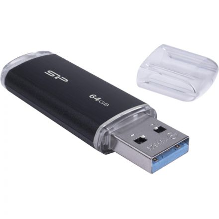 Флеш-память Silicon Power Blaze B02 64GB USB 3.2, черный, пластик