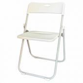 Стул складной BRABIX "Golf Lite CF-017", серебристый каркас, пластик белый, 532896