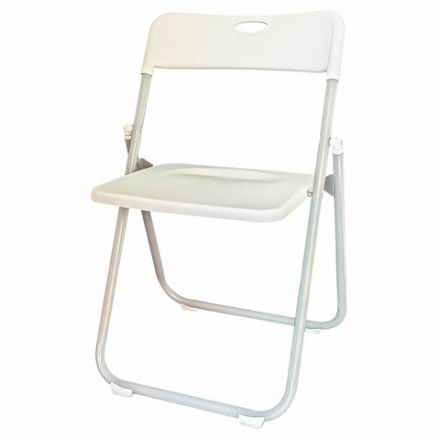 Стул складной BRABIX "Golf Lite CF-017", серебристый каркас, пластик белый, 532896