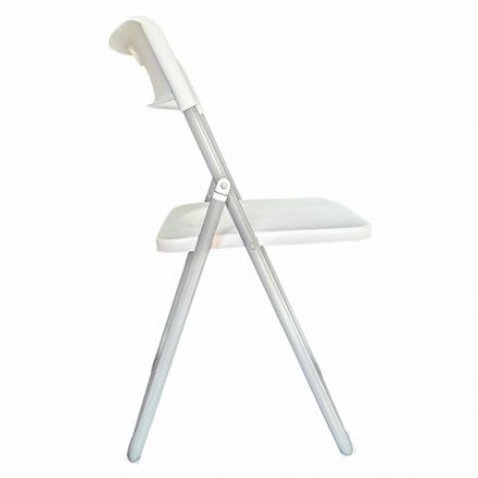 Стул складной BRABIX "Golf Lite CF-017", серебристый каркас, пластик белый, 532896