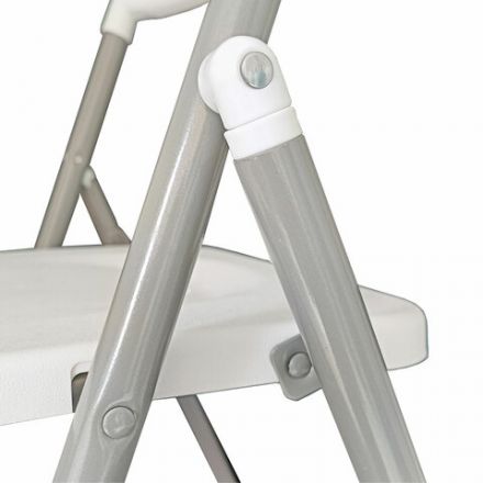 Стул складной BRABIX "Golf Lite CF-017", серебристый каркас, пластик белый, 532896